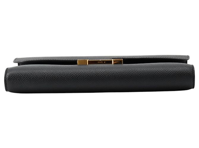 Hermès Constance Long Wallet, schwarzes Epsom-Leder, U Stamp, Schulter HERMES WALLET - Ansicht 3