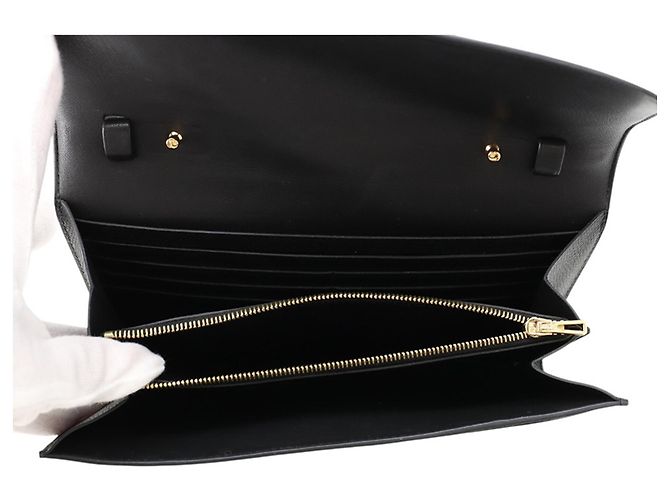 Hermès Constance Long Wallet, schwarzes Epsom-Leder, U Stamp, Schulter HERMES WALLET - Ansicht 5