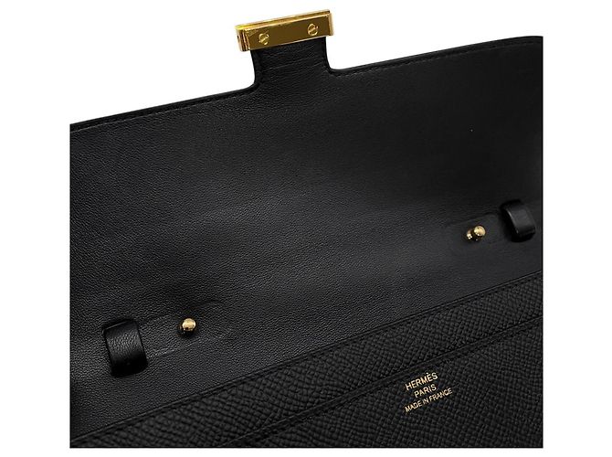 Hermès Constance Long Wallet, schwarzes Epsom-Leder, U Stamp, Schulter HERMES WALLET - Ansicht 7