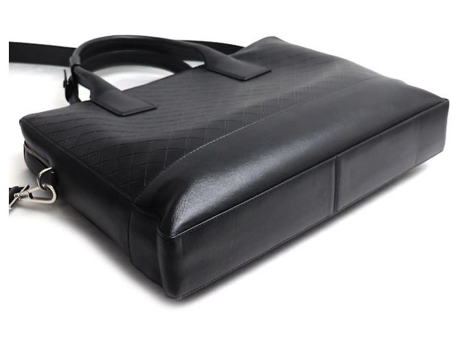 Mallette en cuir embossé Bottega Veneta Noir - vue 3