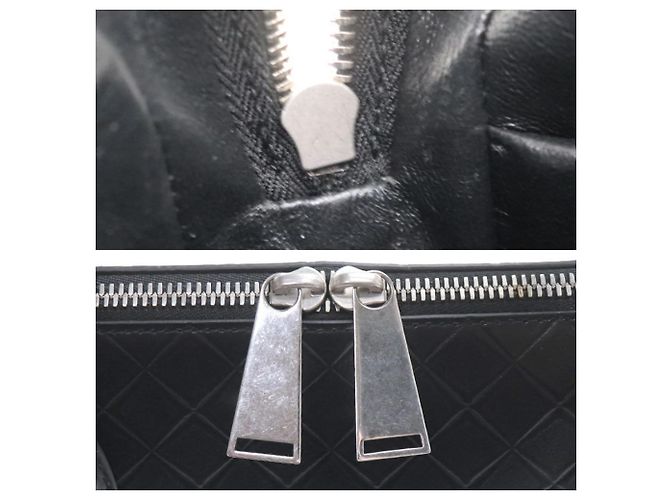Mallette en cuir embossé Bottega Veneta Noir - vue 6