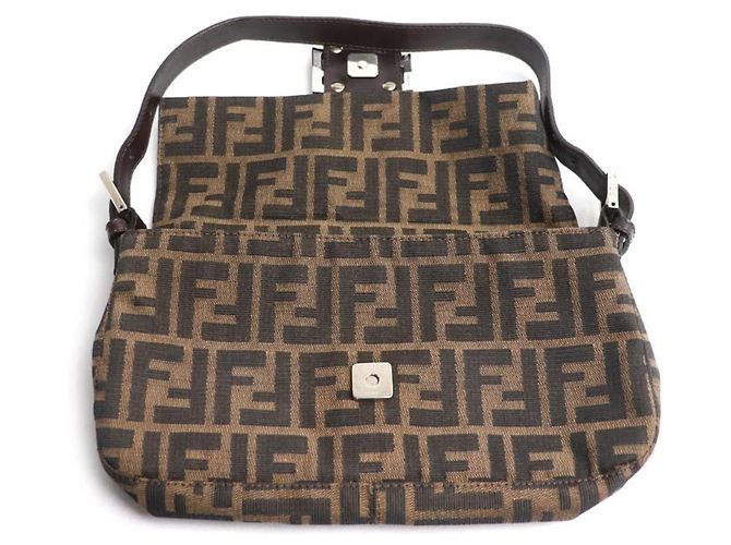 Borsa Bucket Fendi Mamma Zucca Pattern Marrone - vista 3