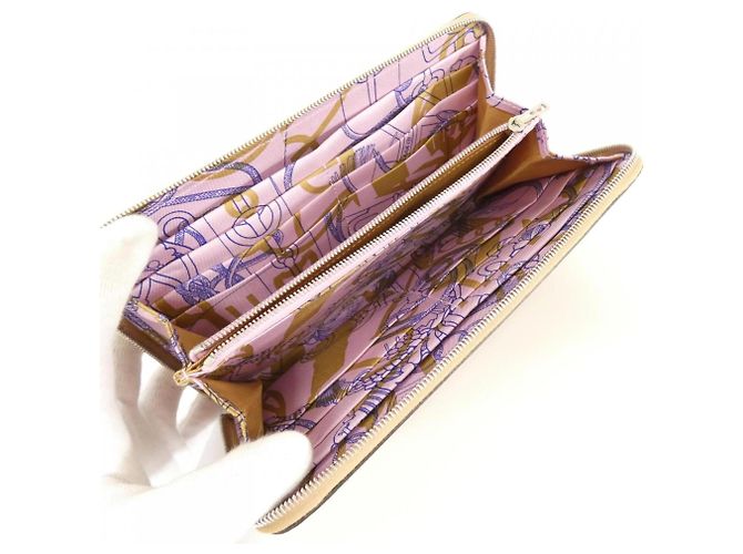 Silk In Hermès Cartera de seda Hermes CLIQUETIS TATTOO AQUAREL Classic Beige - vista 3