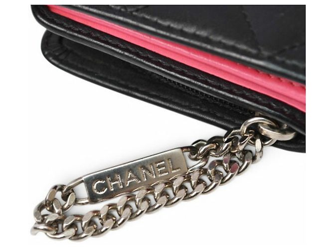 Chanel Klapperbrieftasche mit Cambon-Logo, schwarz. - Ansicht 6
