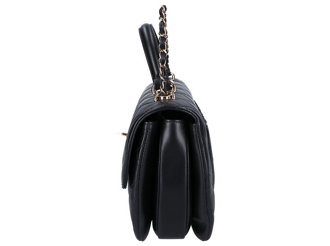 CHANEL (Serial Number ) Bolso de mano y de hombro con cadena en piel de cordero negro Trendy CC - Mujer - vista 2