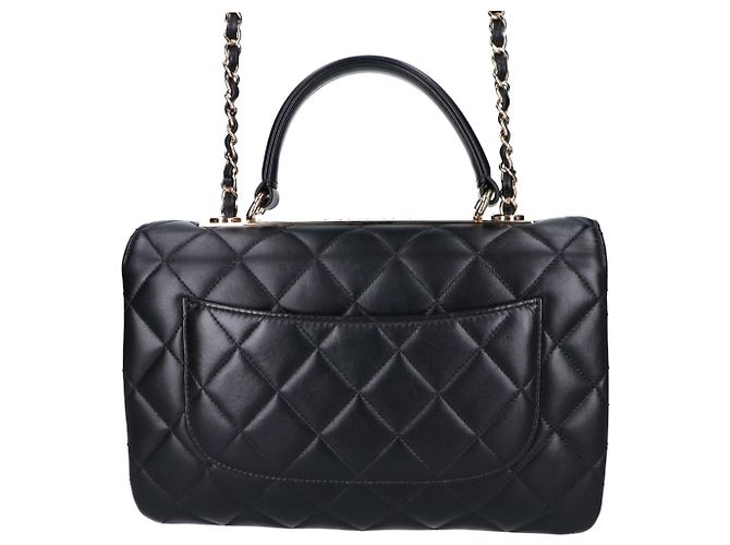 CHANEL (Serial Number ) Bolso de mano y de hombro con cadena en piel de cordero negro Trendy CC - Mujer - vista 3
