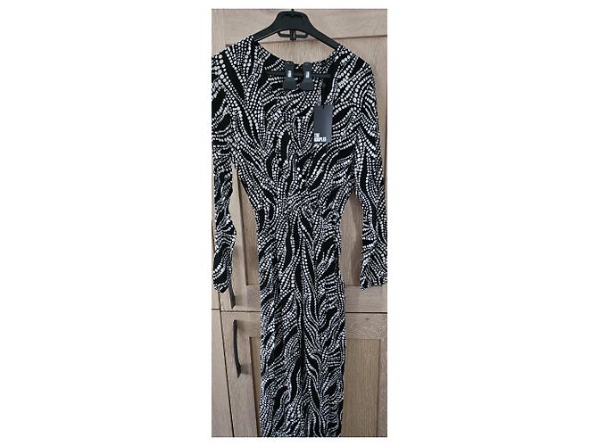The Kooples gemusterter Jumpsuit Schwarz Weiß - Ansicht 2