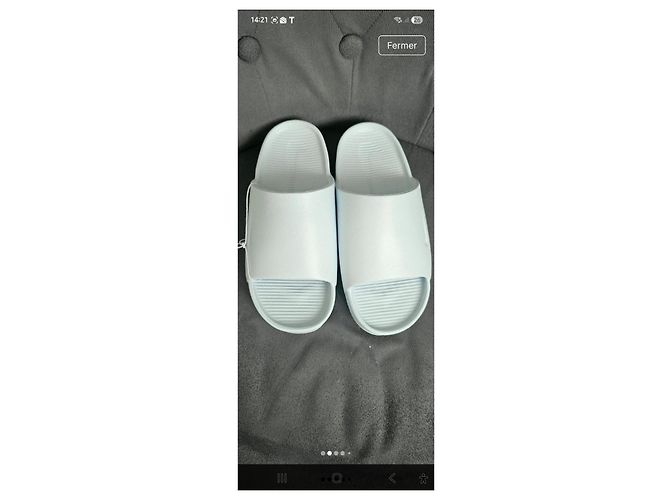 Nike Victori One Claquettes Bleues - vue 2
