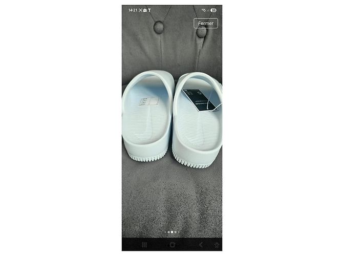 Nike Victori One Claquettes Bleues - vue 4