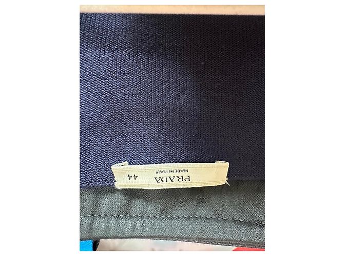 Prada Pulôver de malha fina lã e seda azul-marinho Azul escuro - vista 7