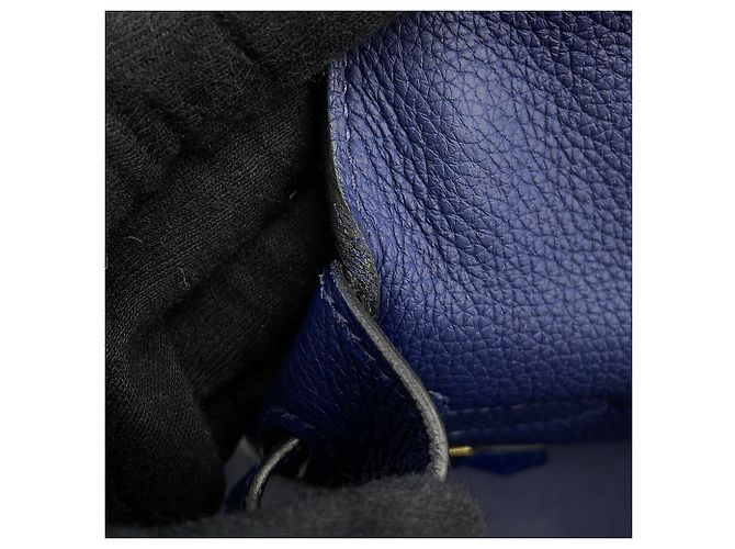 Hermès Borsa Hermes Kelly 35 in pelle Togo blu navy - vista 12