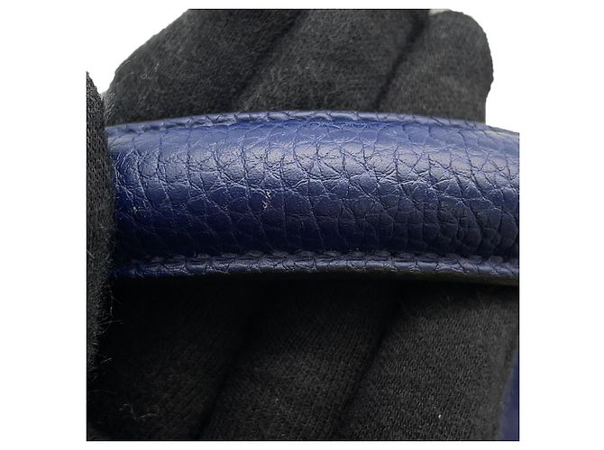 Hermès Borsa Hermes Kelly 35 in pelle Togo blu navy - vista 13