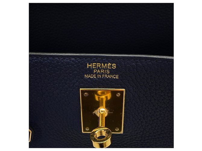 Hermès Borsa Hermes Kelly 35 in pelle Togo blu navy - vista 16