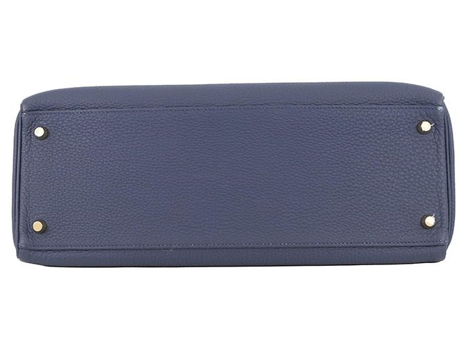 Hermès Borsa Hermes Kelly 35 in pelle Togo blu navy - vista 3