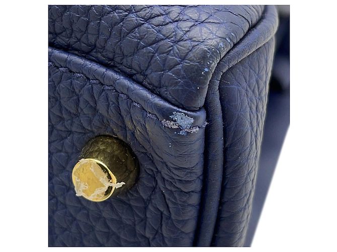 Hermès Borsa Hermes Kelly 35 in pelle Togo blu navy - vista 6