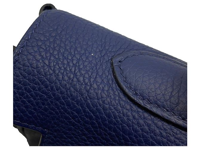Hermès Borsa Hermes Kelly 35 in pelle Togo blu navy - vista 9