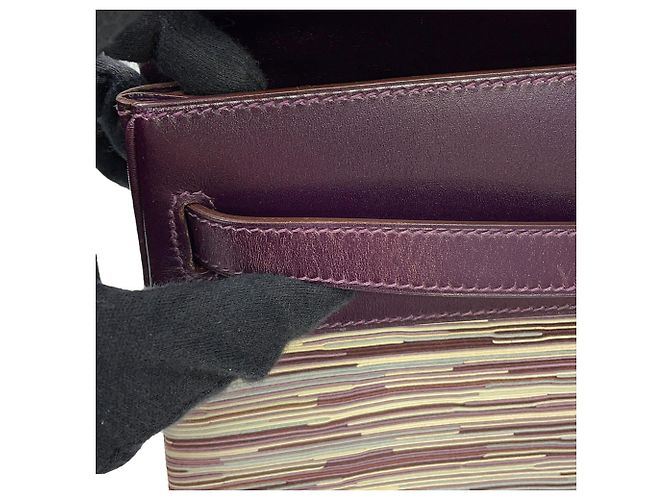 Hermès Borsa Hermes Kelly 32 Multicolore Bordò - vista 10
