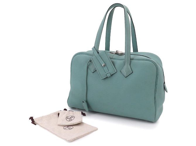 Hermès Borsa Hermes Victoria 35 Blu chiaro - vista 2