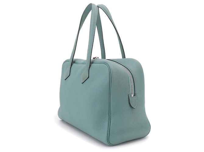 Hermès Borsa Hermes Victoria 35 Blu chiaro - vista 4
