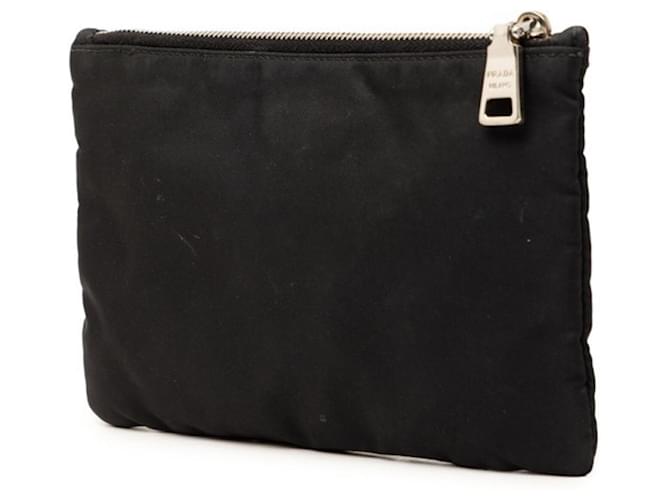 Saffiano Prada Patchwork Handtasche Pouch mit Dreieckslogo Schwarz Mehrfarben - Ansicht 2