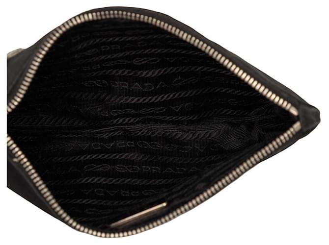 Saffiano Prada Patchwork Handtasche Pouch mit Dreieckslogo Schwarz Mehrfarben - Ansicht 4