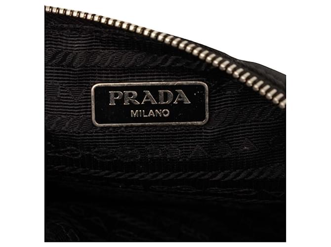 Saffiano Prada Patchwork Handtasche Pouch mit Dreieckslogo Schwarz Mehrfarben - Ansicht 5