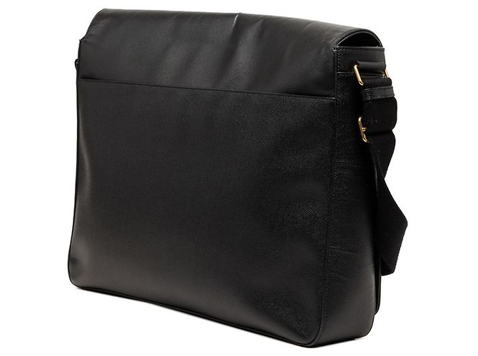 Borsa a tracolla messenger in pelle nera Saint Laurent Nero - vista 2