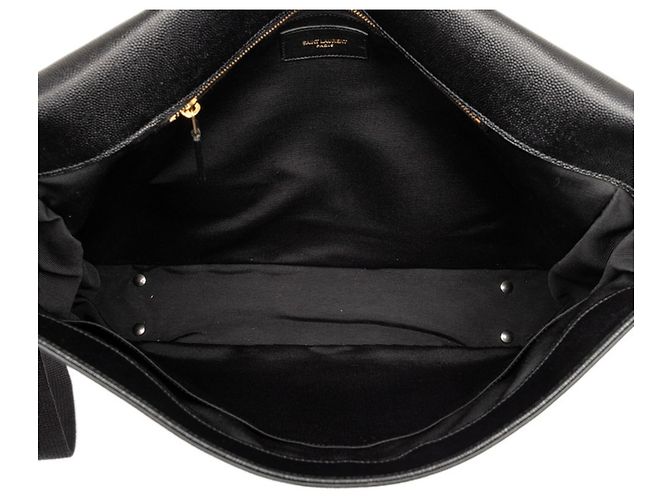 Borsa a tracolla messenger in pelle nera Saint Laurent Nero - vista 4