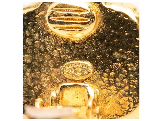 Chanel Coco Mark Blumenmotiv Vintage Clip-Ohrringe Golden - Ansicht 3
