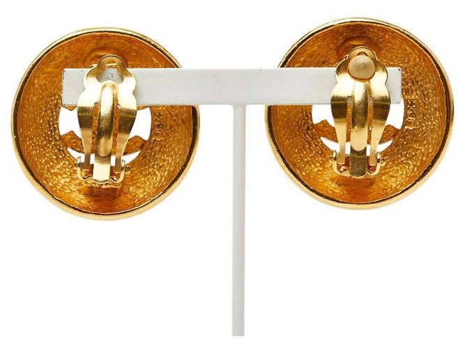 Orecchini a clip rotondi Chanel Coco Mark D'oro - vista 3