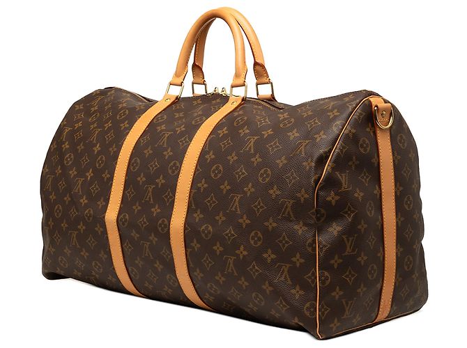 Louis Vuitton Marrone Monogram Keepall Bandouliere 55 - vista 2