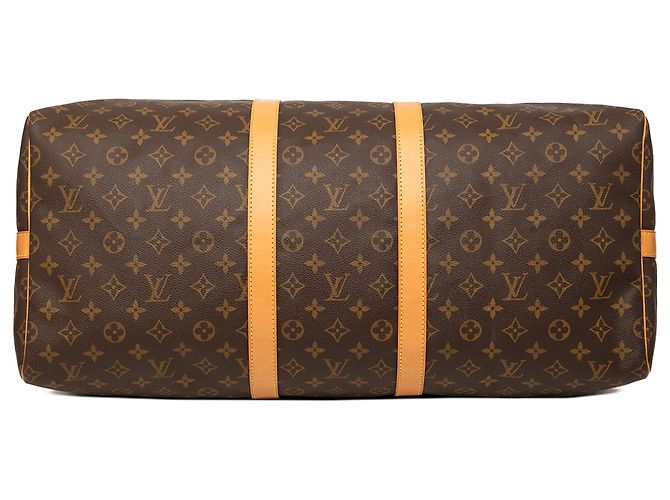 Louis Vuitton Marrone Monogram Keepall Bandouliere 55 - vista 3