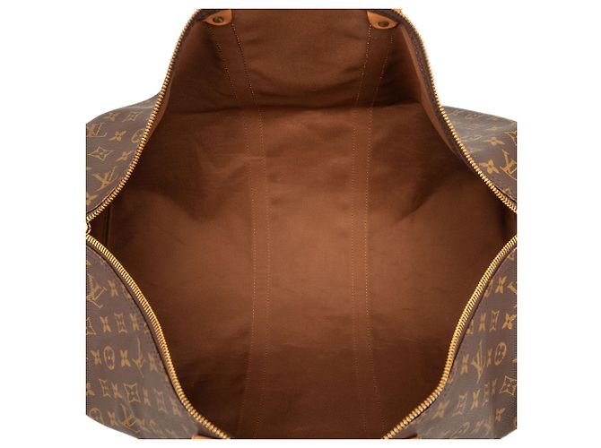 Louis Vuitton Marrone Monogram Keepall Bandouliere 55 - vista 4