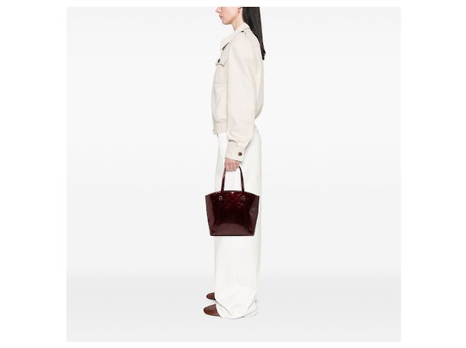 Louis Vuitton Red Monogram Vernis Avalon MM Rosso Bordò - vista 7