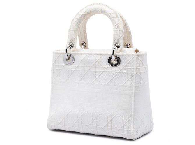 Dior Cannage Lady D Lite aus Canvas weiß, Größe Medium - Ansicht 2