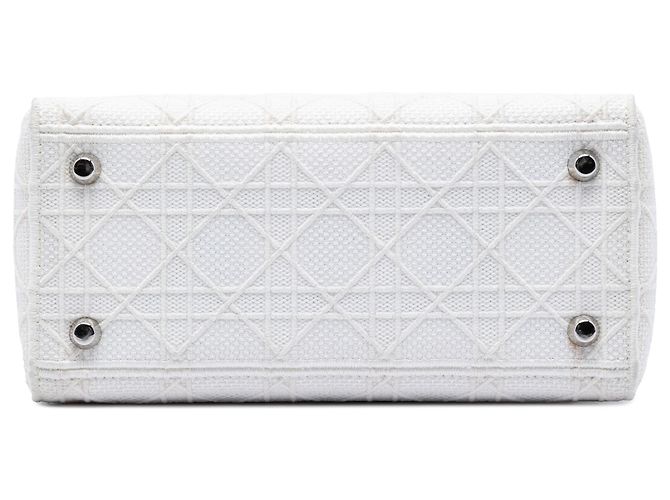 Dior Cannage Lady D Lite aus Canvas weiß, Größe Medium - Ansicht 3