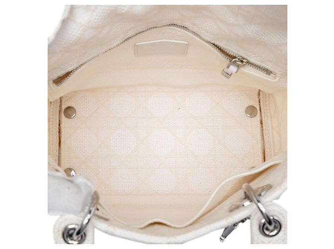 Dior Cannage Lady D Lite aus Canvas weiß, Größe Medium - Ansicht 4