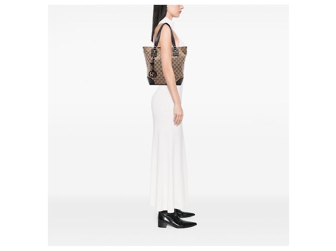 Tote Gucci Beige GG Canvas GG Charm - vista 5