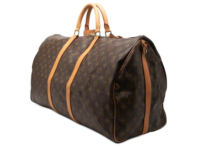 Louis Vuitton Marrone Monogram Keepall Bandouliere 55 - vista 2