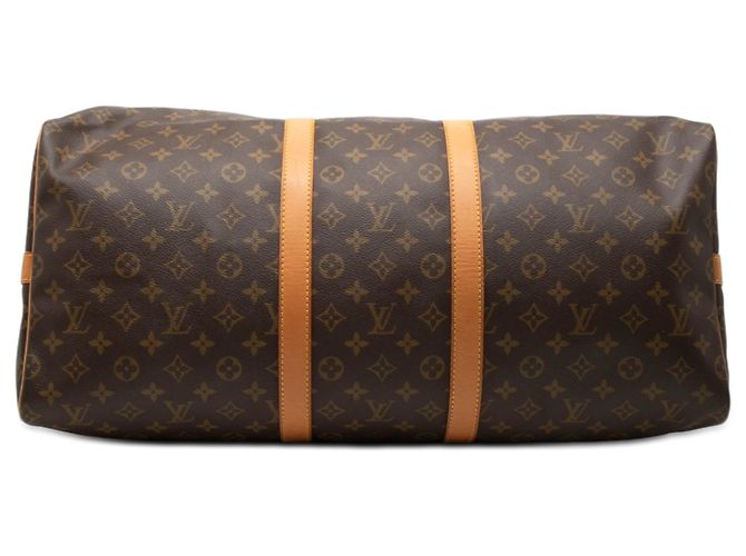 Louis Vuitton Marrone Monogram Keepall Bandouliere 55 - vista 3