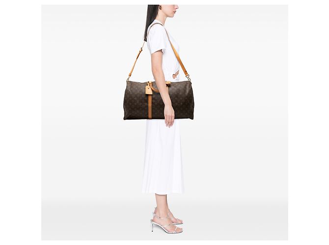 Louis Vuitton Marrone Monogram Keepall Bandouliere 55 - vista 7