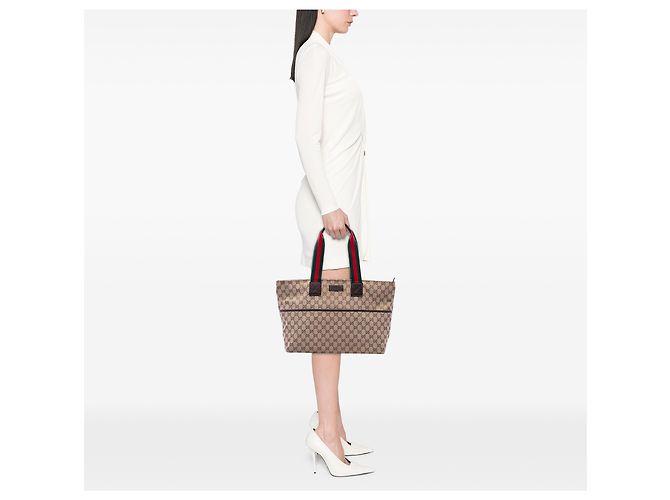 Gucci Beige GG Canvas Web Tote - Ansicht 6