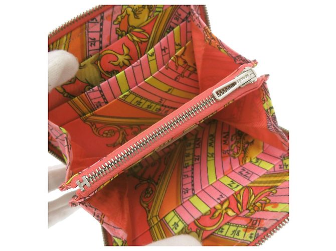 Silk In Portafoglio compatto in seta ed Epsom rosa Hermès - vista 3