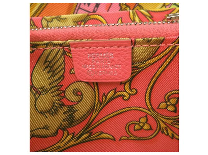 Silk In Portafoglio compatto in seta ed Epsom rosa Hermès - vista 5