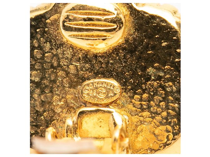 Orecchini a clip Chanel Gold CC placcati oro fiore D'oro - vista 3
