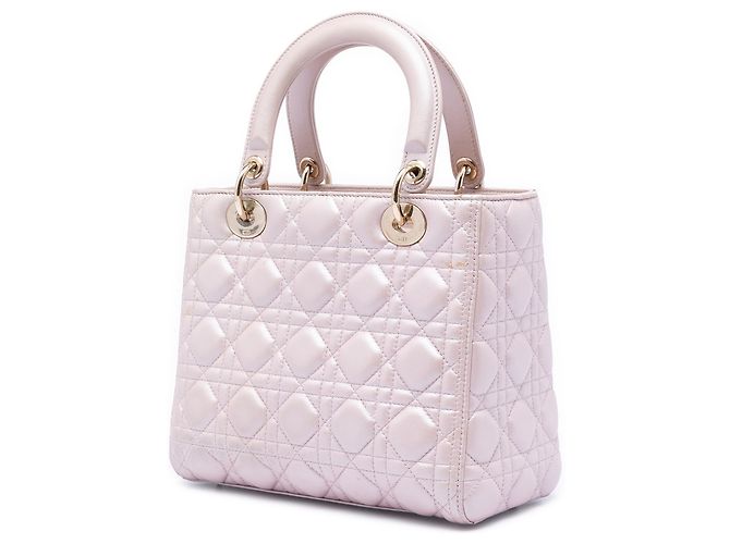Dior Rosa Medium Lambskin Cannage Lady Dior Perlato - vista 2