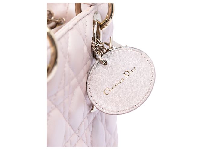 Dior Rosa Medium Lambskin Cannage Lady Dior Perlato - vista 5