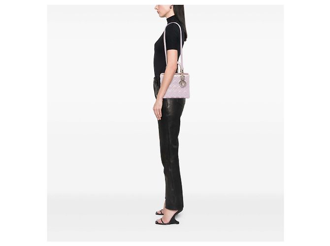 Dior Rosa Medium Lambskin Cannage Lady Dior Perlato - vista 6