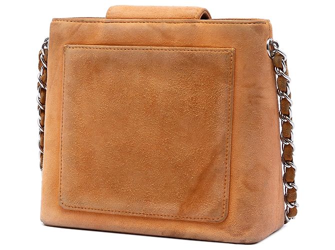 Chanel Borsa a tracolla in scamosciato marrone CC Marrone chiaro - vista 2