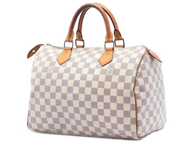 Louis Vuitton White Damier Azur Speedy 30 Weiß - Ansicht 2